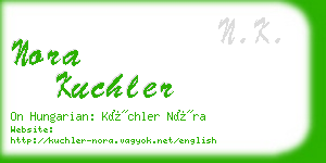 nora kuchler business card